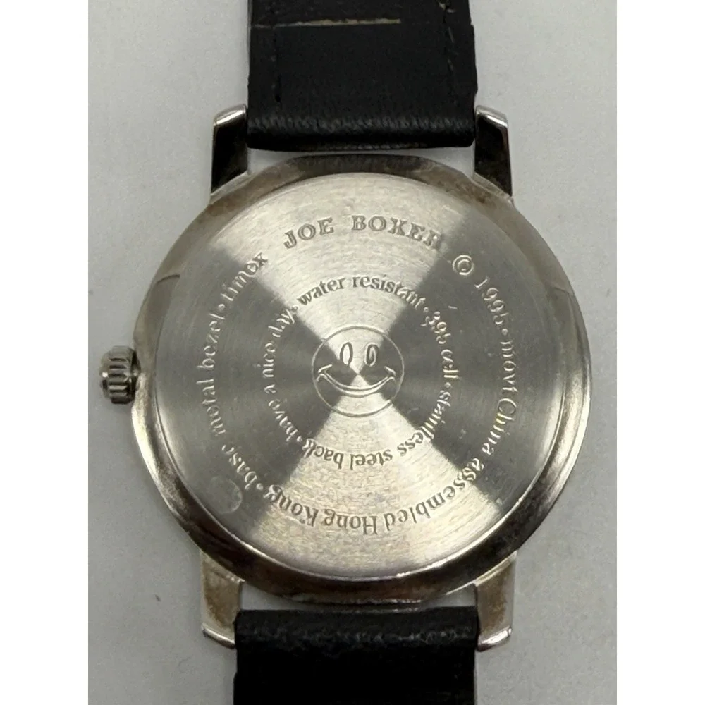 Joe Boxer 1995 Rotating Smiley Face Mens Watch 36mm 7.75